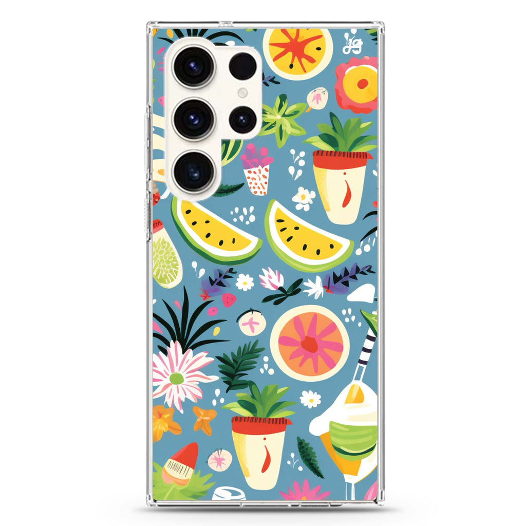 Tropical Treats Samsung Galaxy Ultra 透明保護殼，適用 S26/S25/S24/S23 Ultra，圖1