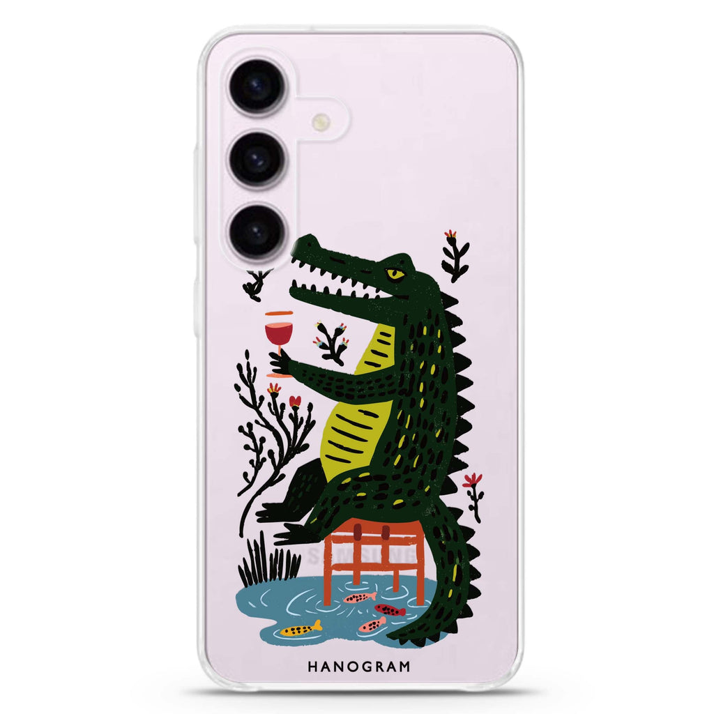 Crocodile in Still Life Samsung Galaxy S26/S25/S24 水晶透明保護殼正面展示