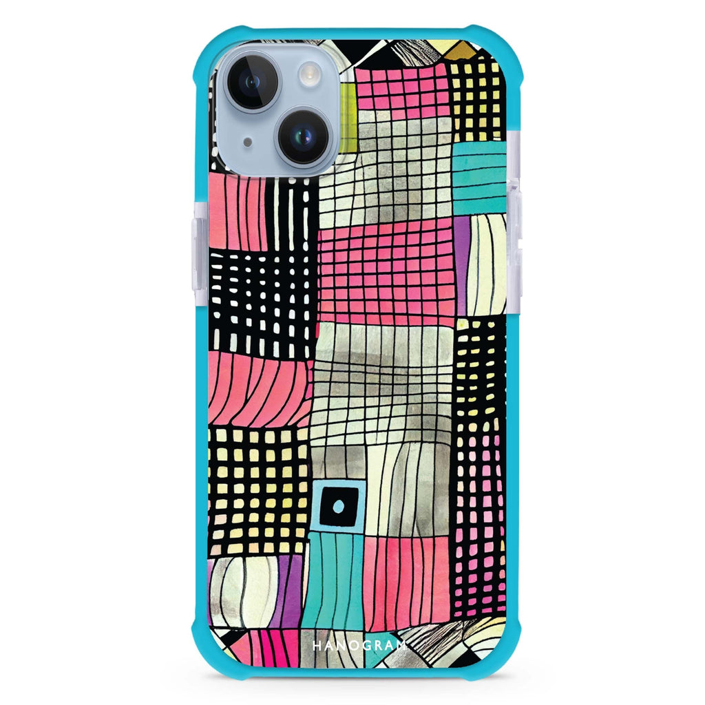 Abstract Checked Pattern iPhone 15 Plus Magsafe 兼容超強防摔保護殼