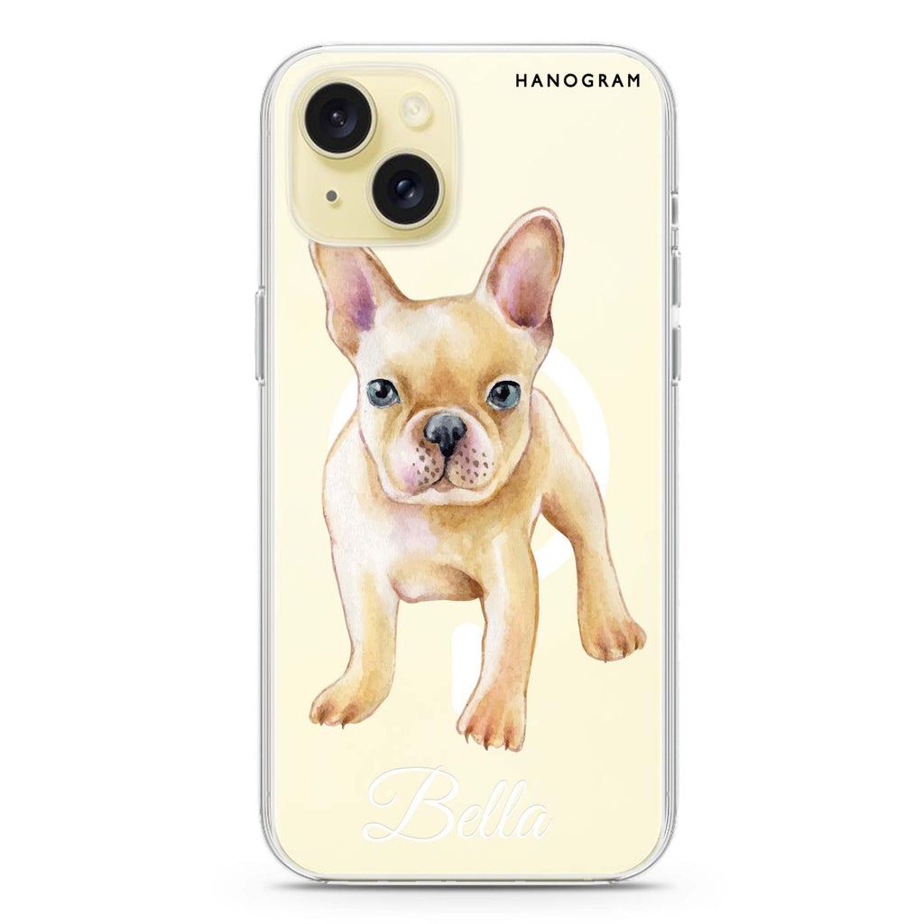 Cute Dog iPhone 15 Magsafe 兼容水晶透明保護殼