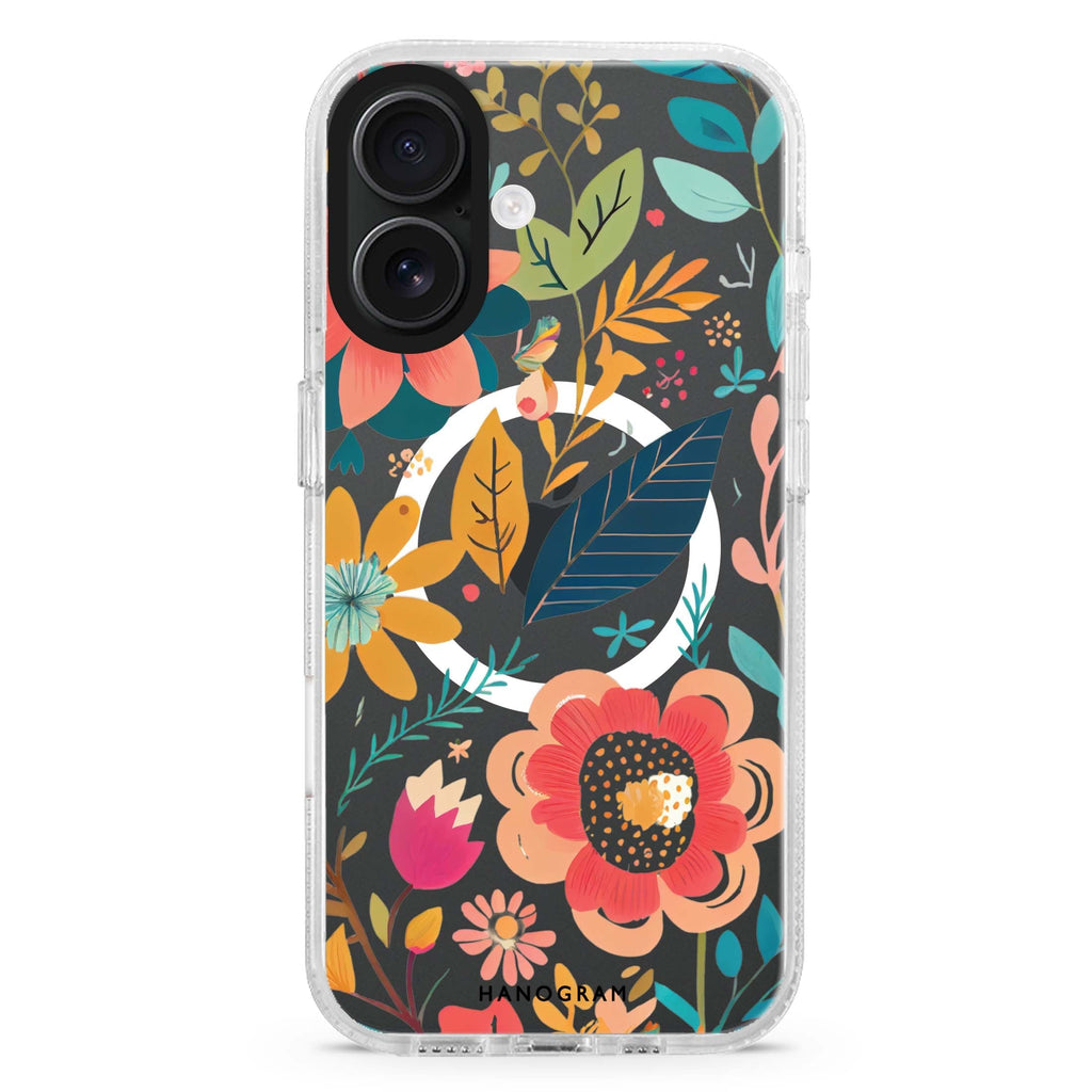 Pretty Florals Magsafe 兼容水晶透明保護殼
