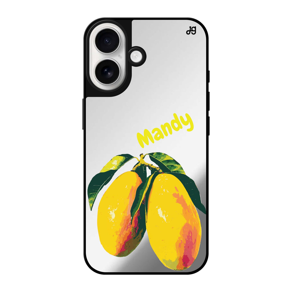Reflective iPhone 16 Mirror Case –Mango Majesty Design