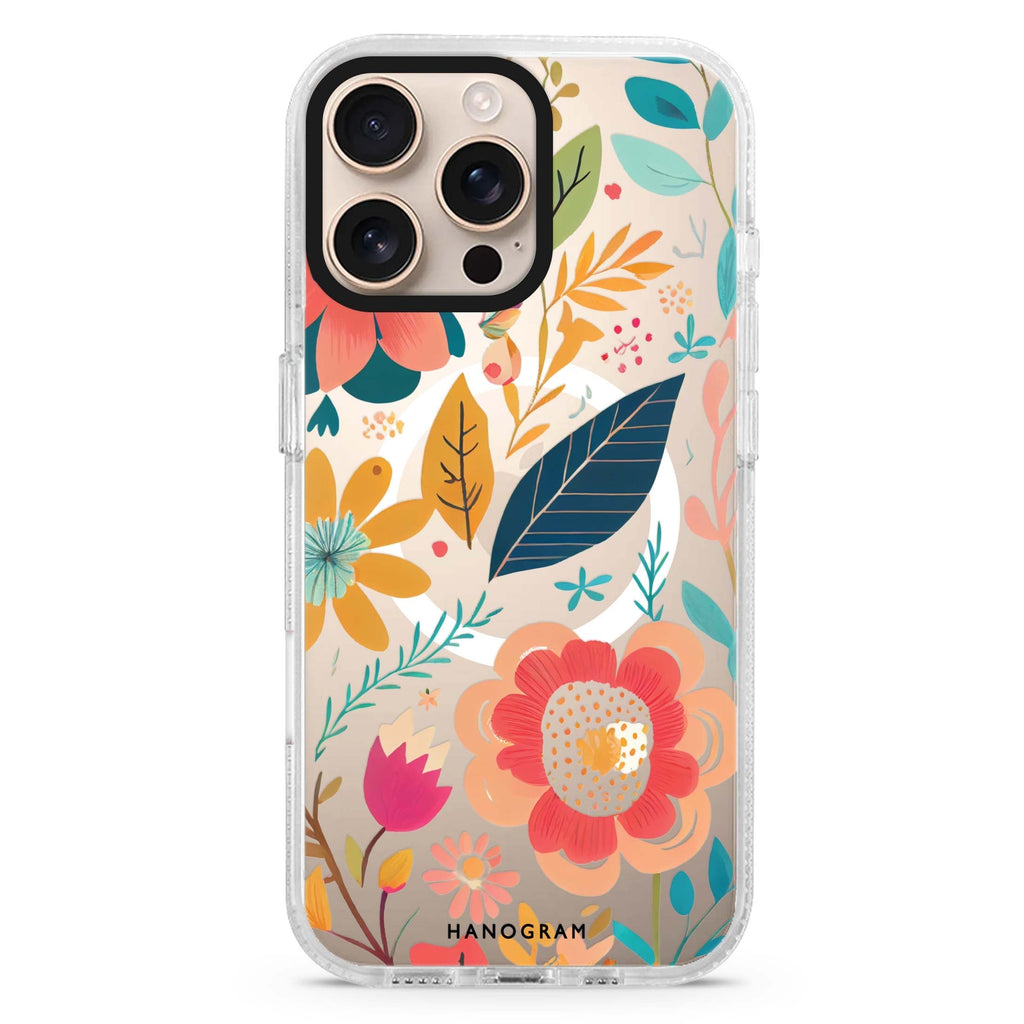 Pretty Florals Magsafe 兼容水晶透明保護殼