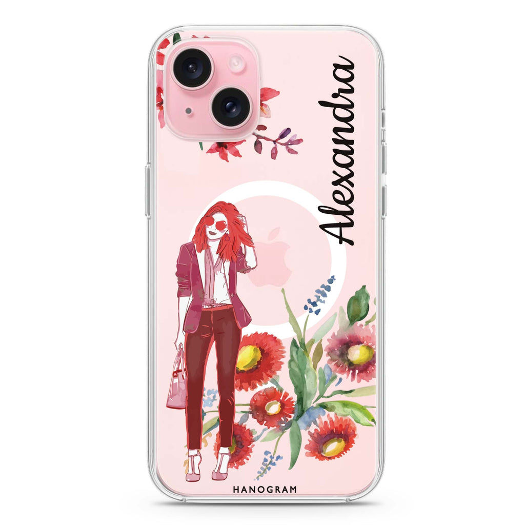 Flower Fashion II iPhone 15 Magsafe 兼容水晶透明保護殼