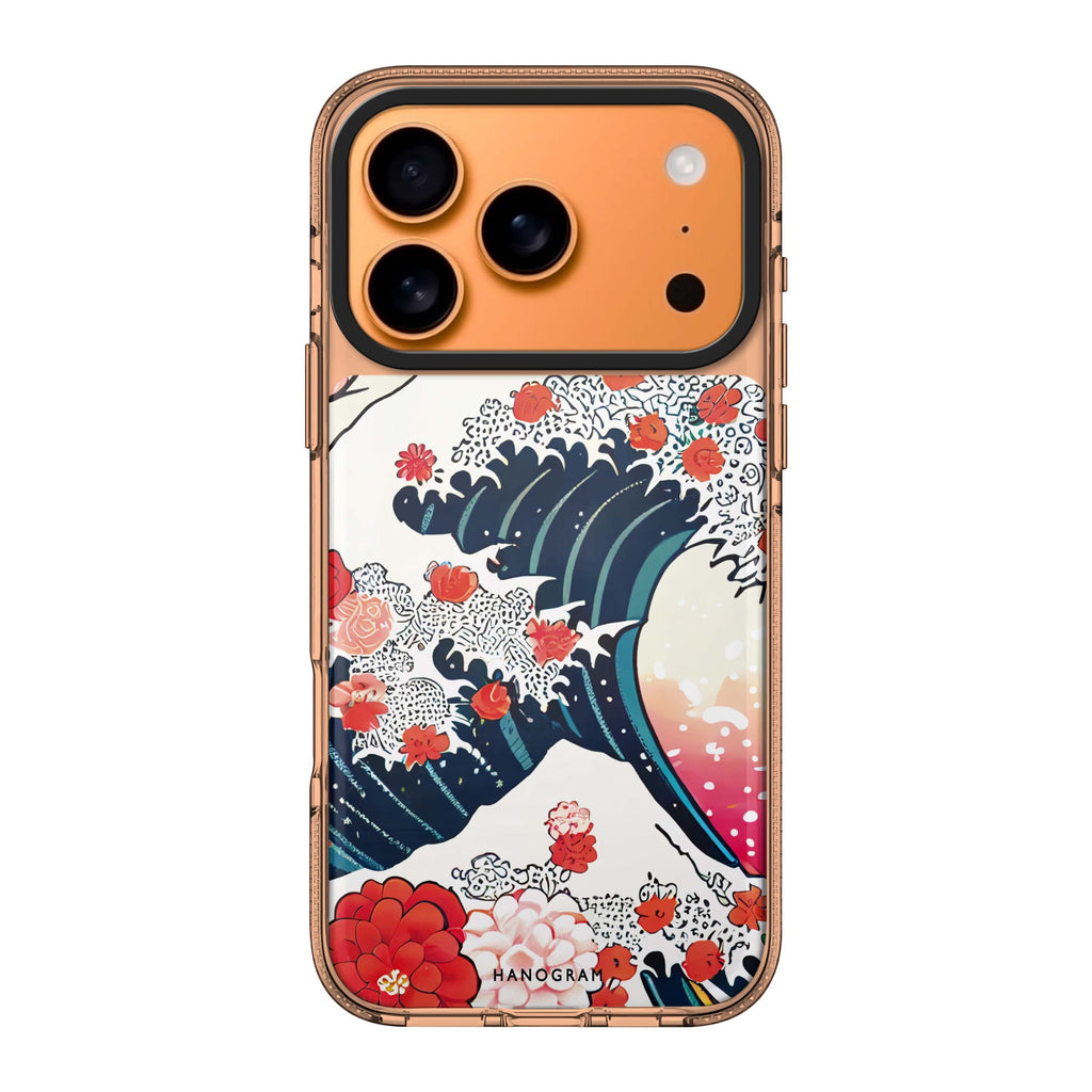 Waves & Flowers iPhone 17 Pro Max MagSafe 水晶透明保護殼 花卉圖案設計 圖1
