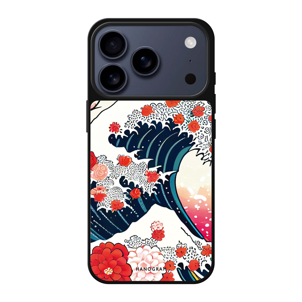 Waves & Flowers 花卉海浪 iPhone 17 Pro Max 鏡面手機殼主圖