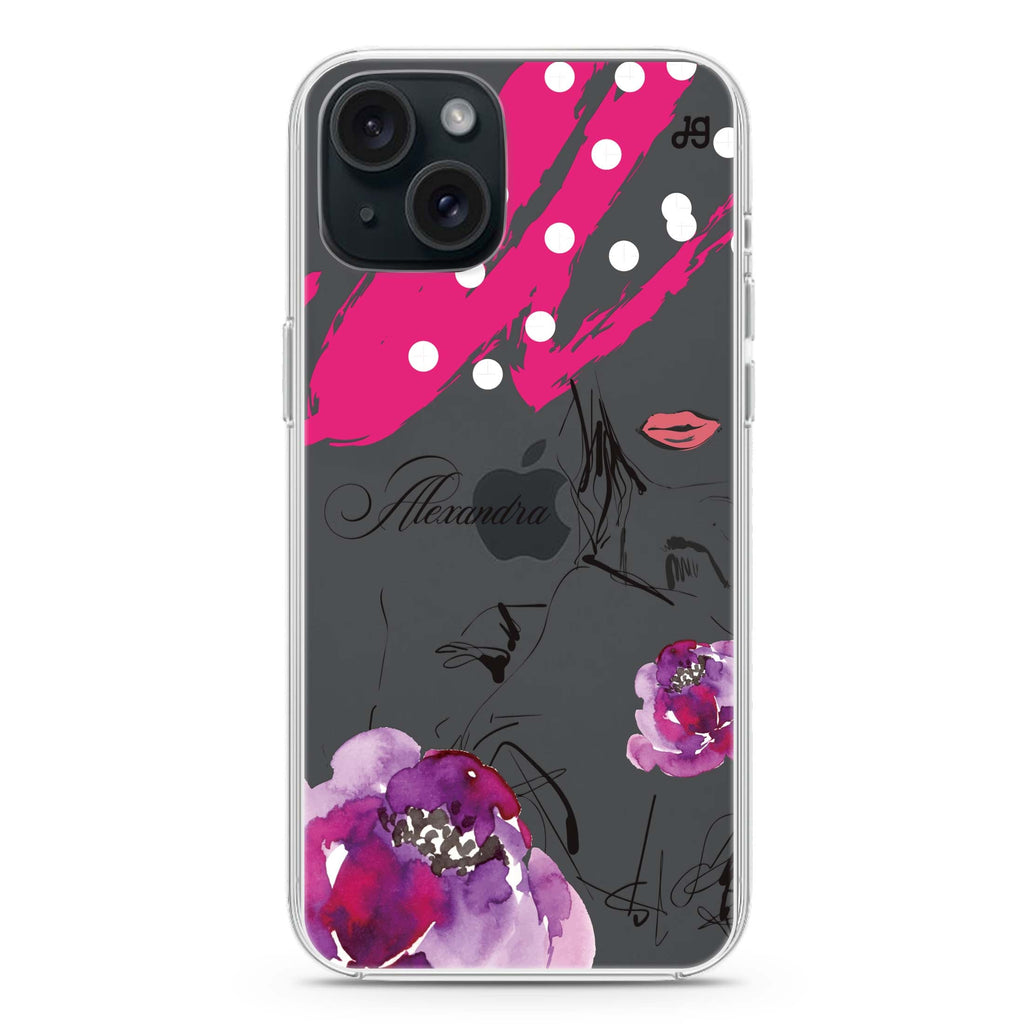 Floral Makeup iPhone 15 plus 水晶透明保護殼