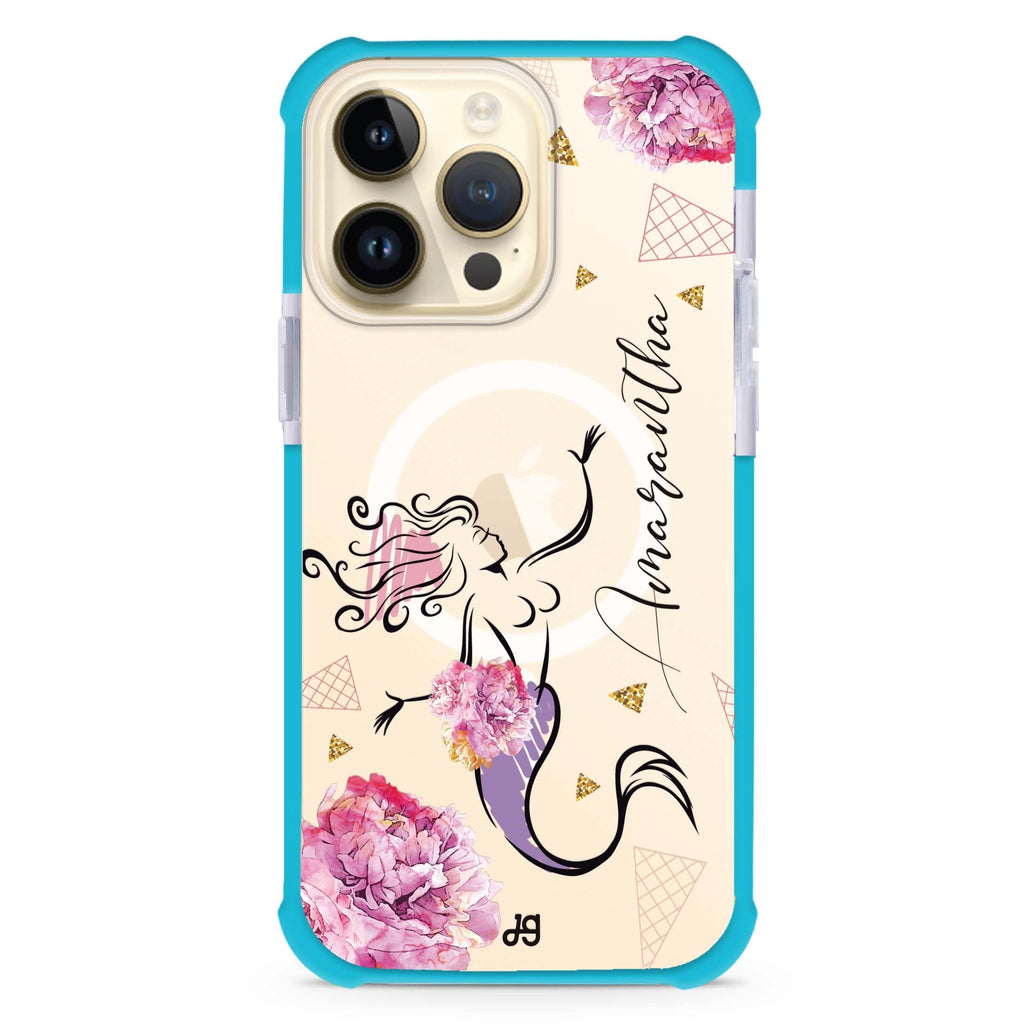Mermaid With Flower iPhone Magsafe 兼容超強防摔保護殼