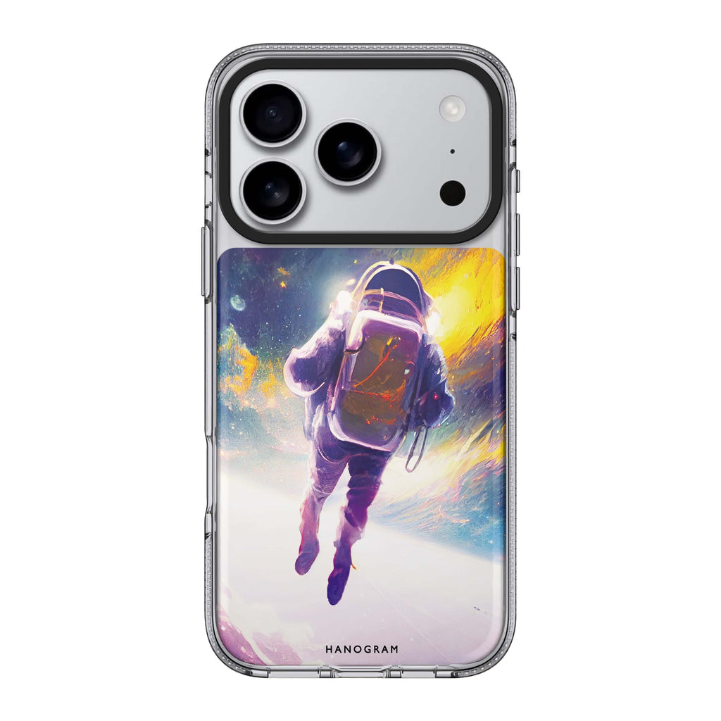 Flying Astronaut iPhone 17 Pro Max MagSafe 水晶透明保護殼 太空人圖案設計 圖1