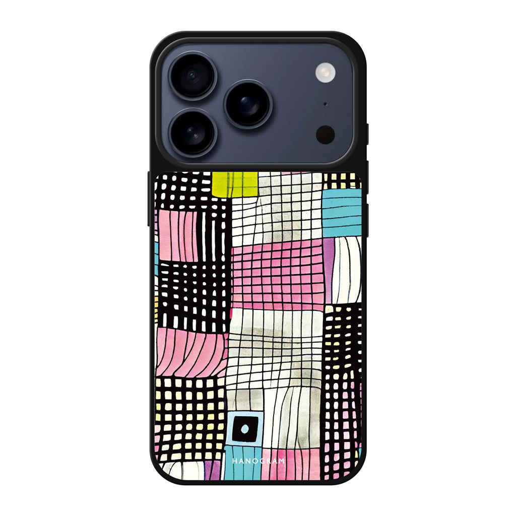 Abstract Checked Pattern 抽象藝術 iPhone 17 Pro Max 鏡面手機殼主圖