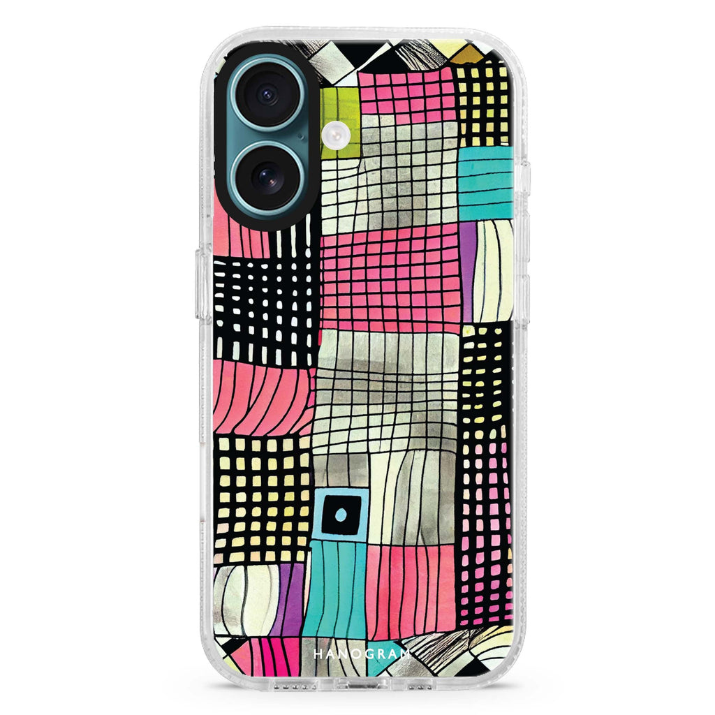 Abstract Checked Pattern 水晶透明保護殼
