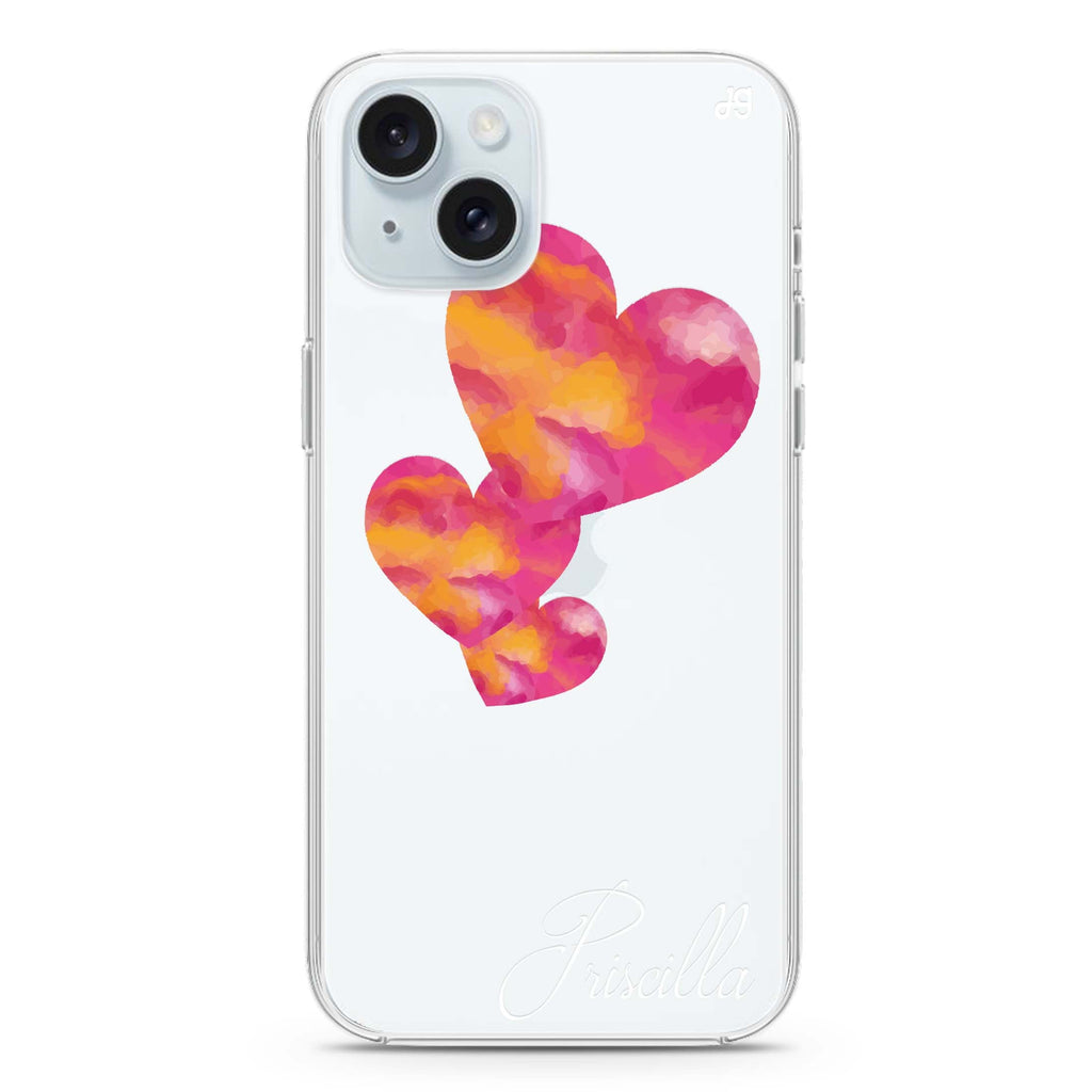 Red Hearts iPhone 15 plus 水晶透明保護殼