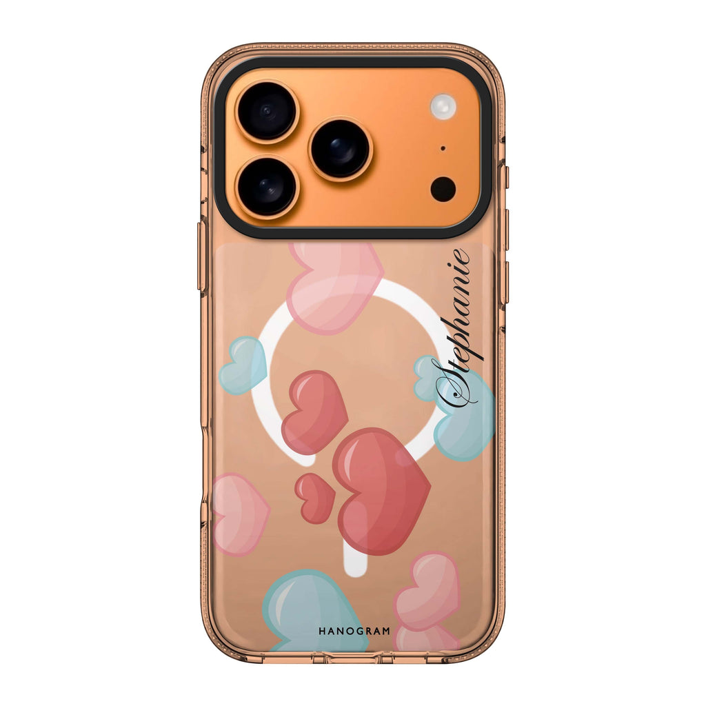 Full Love iPhone 17 Pro Max MagSafe 水晶透明保護殼 情人節設計設計 可自訂名字及字色 圖1