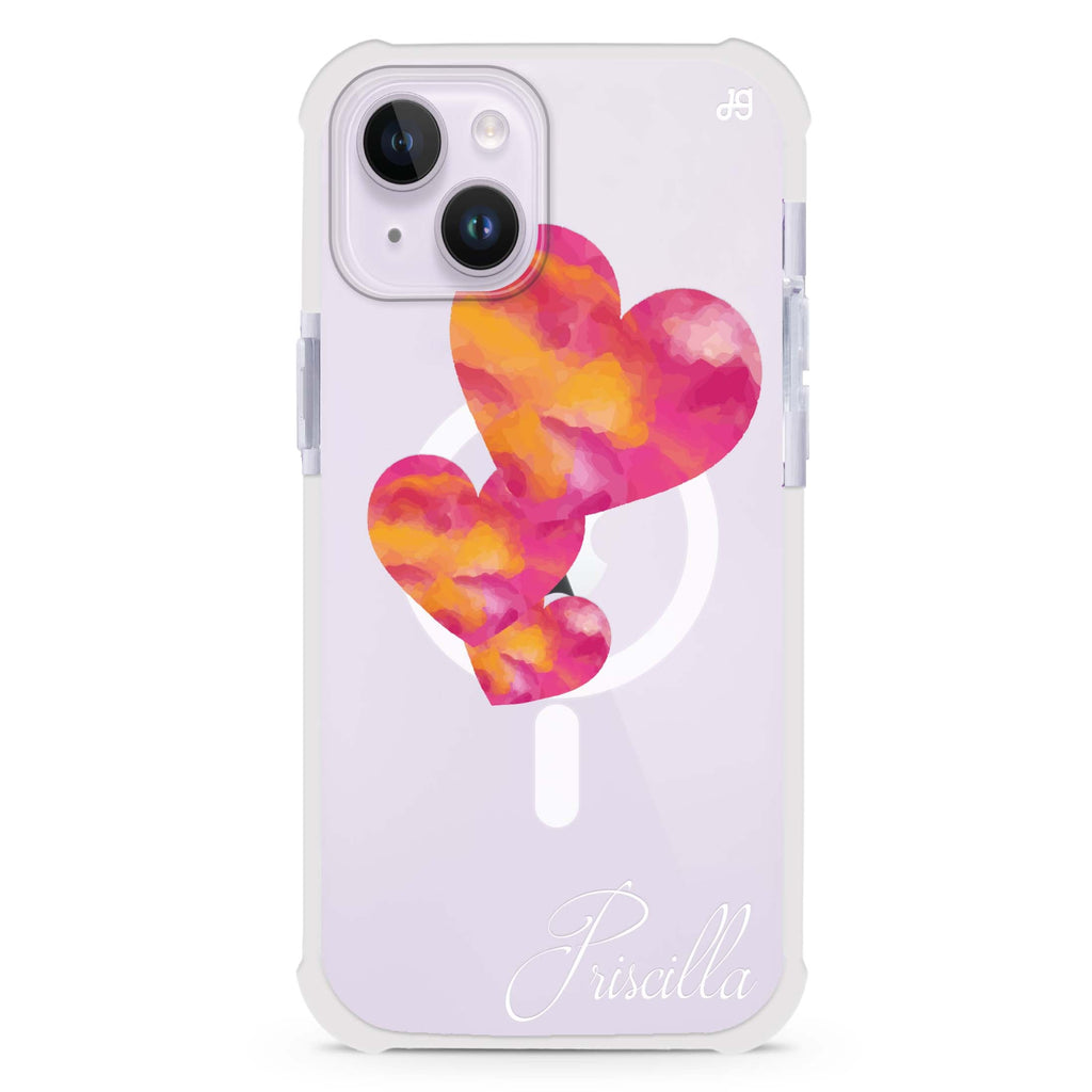 Red Hearts iPhone 15 Plus Magsafe 兼容超強防摔保護殼