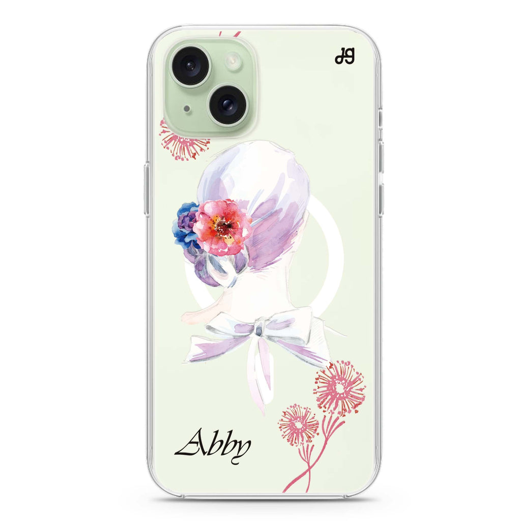Floral Bride II iPhone 15 Magsafe 兼容水晶透明保護殼