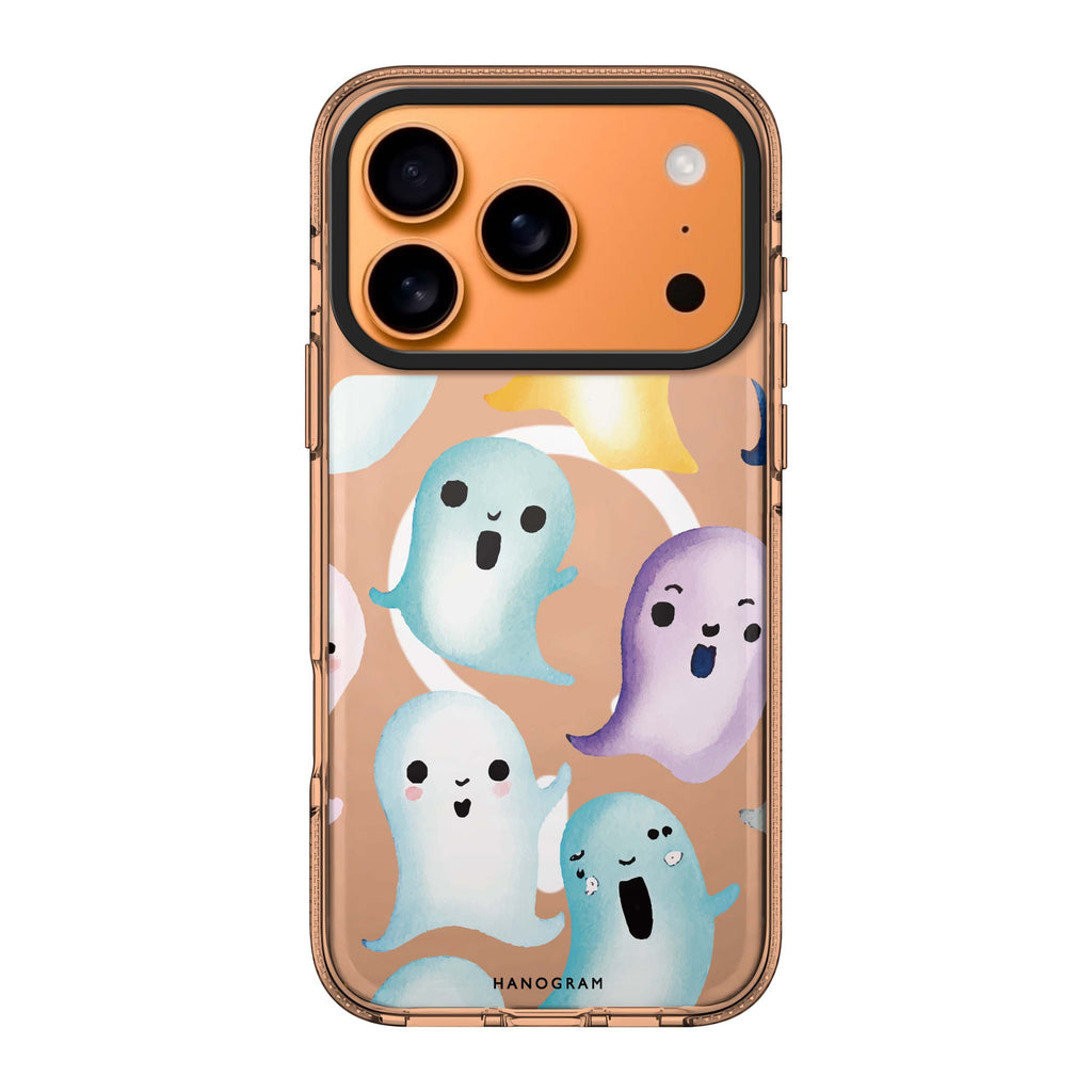 Cute Ghost iPhone 17 Pro Max MagSafe 水晶透明保護殼 萬聖節設計設計 圖1