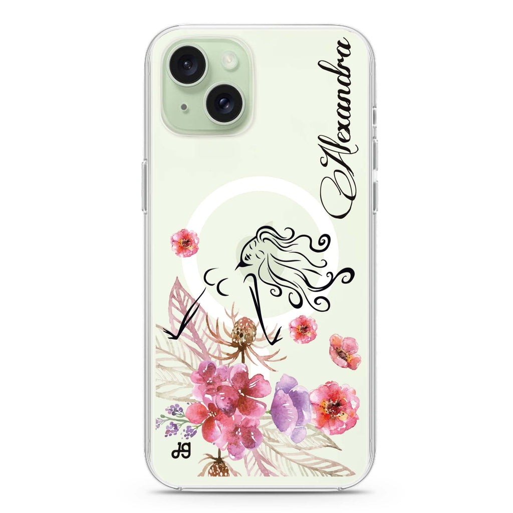 Floral Fairy I iPhone 15 Magsafe 兼容水晶透明保護殼
