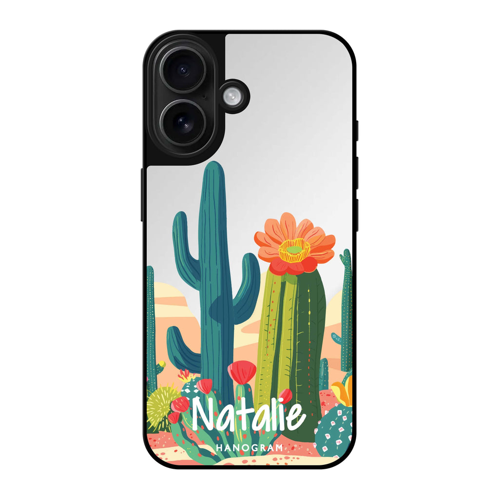 Reflective iPhone 16 Mirror Case –Desert Oasis Design
