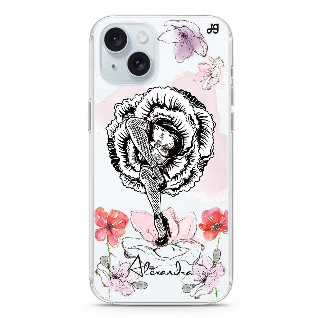 Dancing Flora iPhone 15 水晶透明保護殼