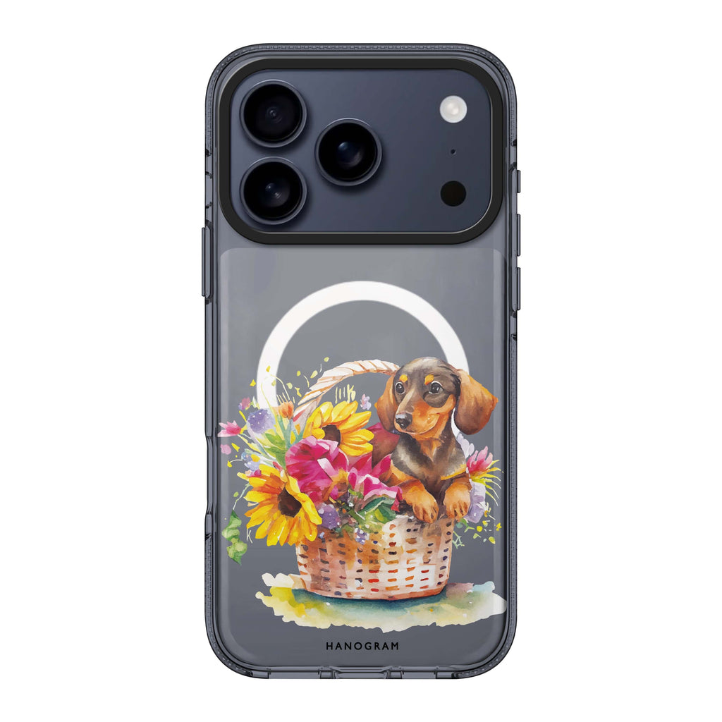 Floral & Dog iPhone 17 Pro Max MagSafe 水晶透明保護殼 狗狗圖案設計 圖1