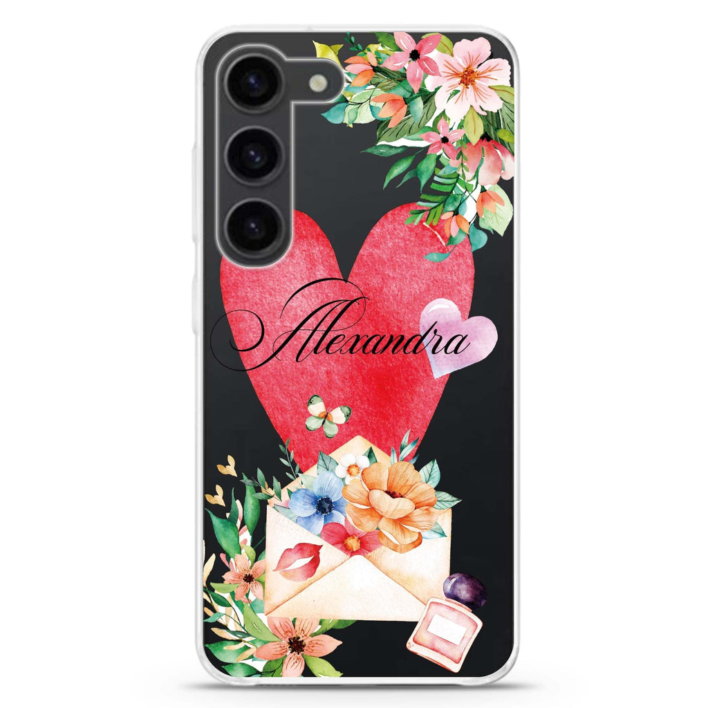 Floral Love Letter Samsung Galaxy 水晶透明保護殼