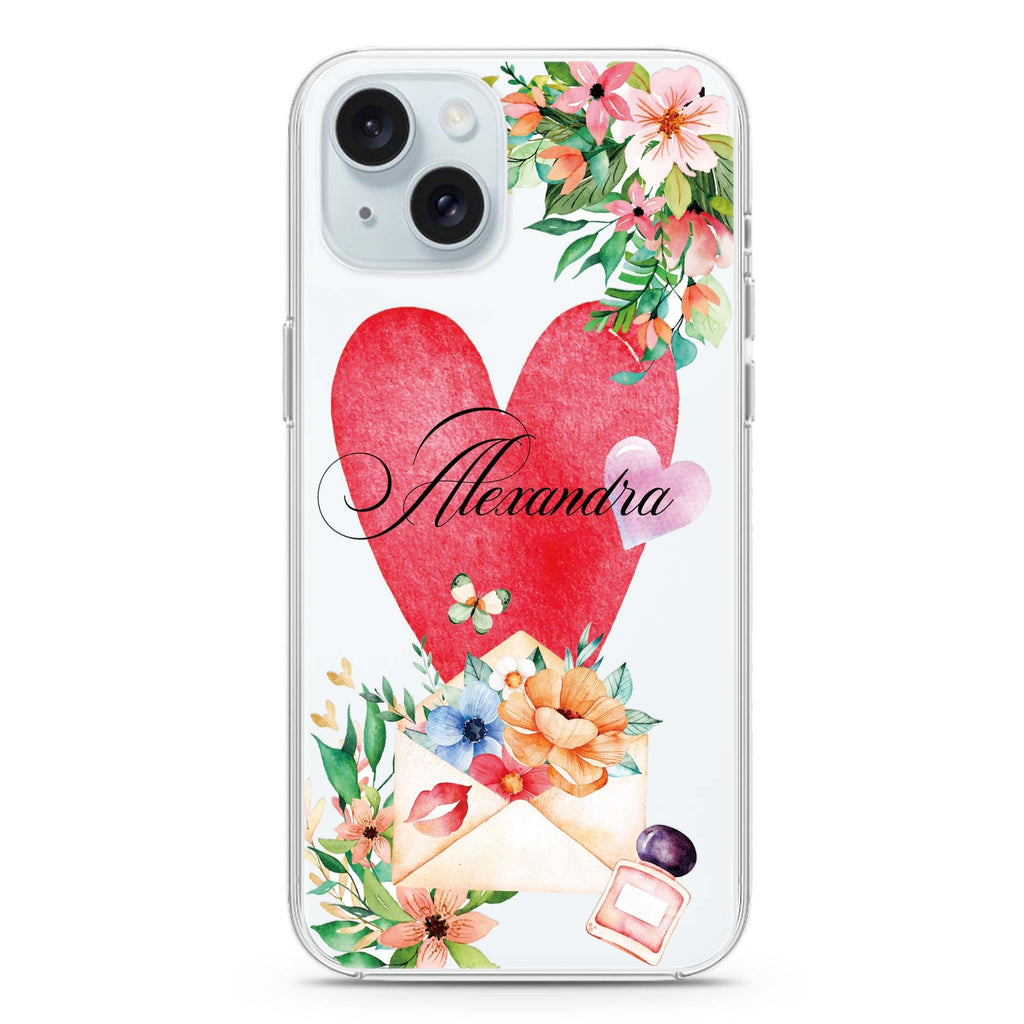 Floral Love Letter iPhone 15 水晶透明保護殼