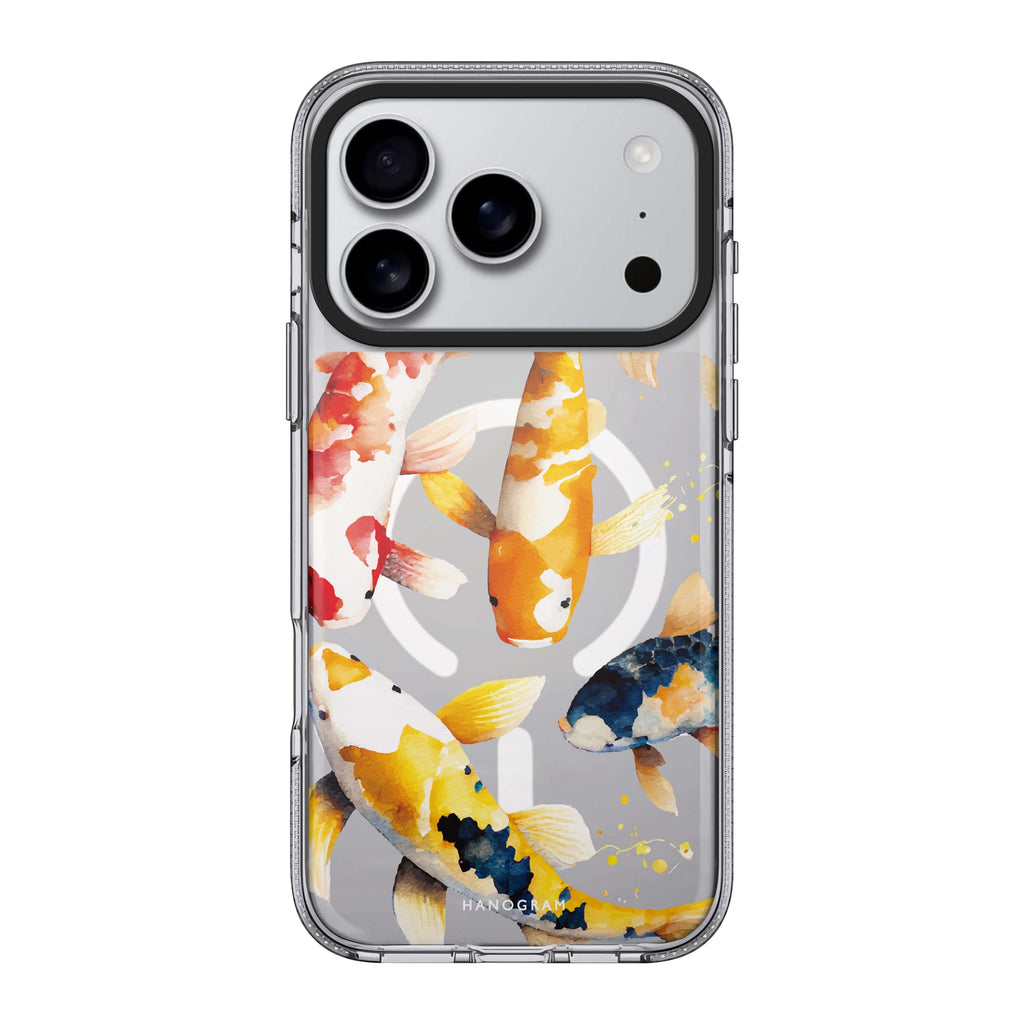 Koi fish iPhone 17 Pro Max MagSafe 水晶透明保護殼 錦鯉圖案設計 圖1