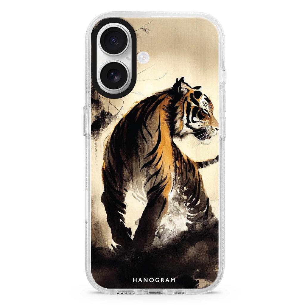 Tiger Painting Magsafe 兼容水晶透明保護殼