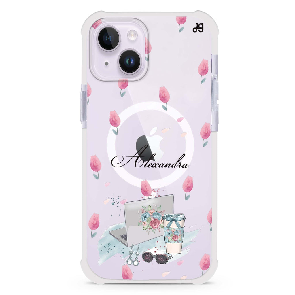 My Foral Lifestyle iPhone 15 Plus Magsafe 兼容超強防摔保護殼