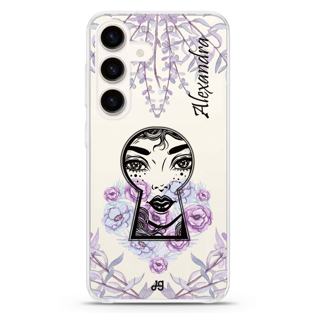 Into The Wonderland Samsung Galaxy S26/S25/S24 可加名字水晶透明保護殼正面展示