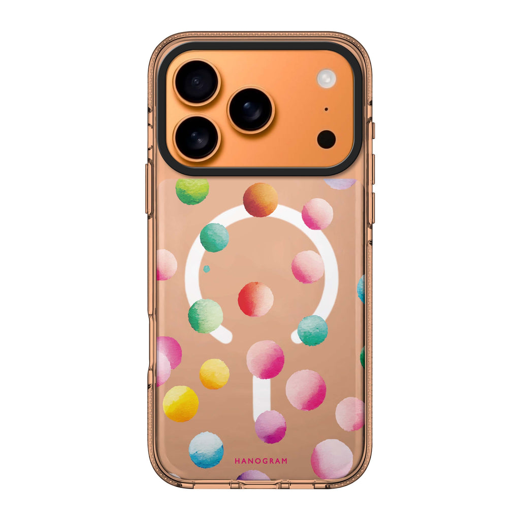 Watercolour Polka Dot iPhone 17 Pro Max MagSafe 水晶透明保護殼 圖案款設計 圖1