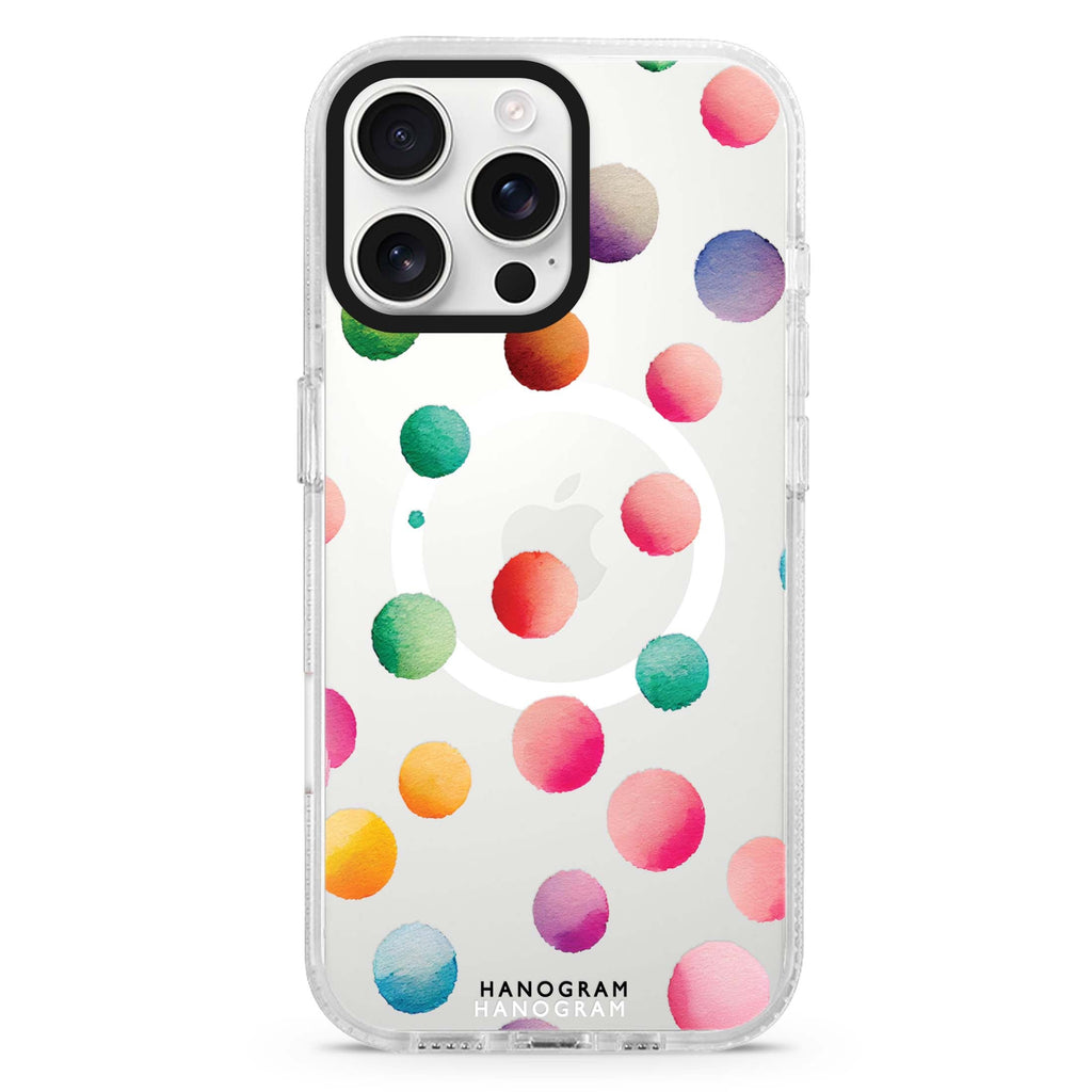 Watercolour Polka Dot Magsafe 兼容水晶透明保護殼