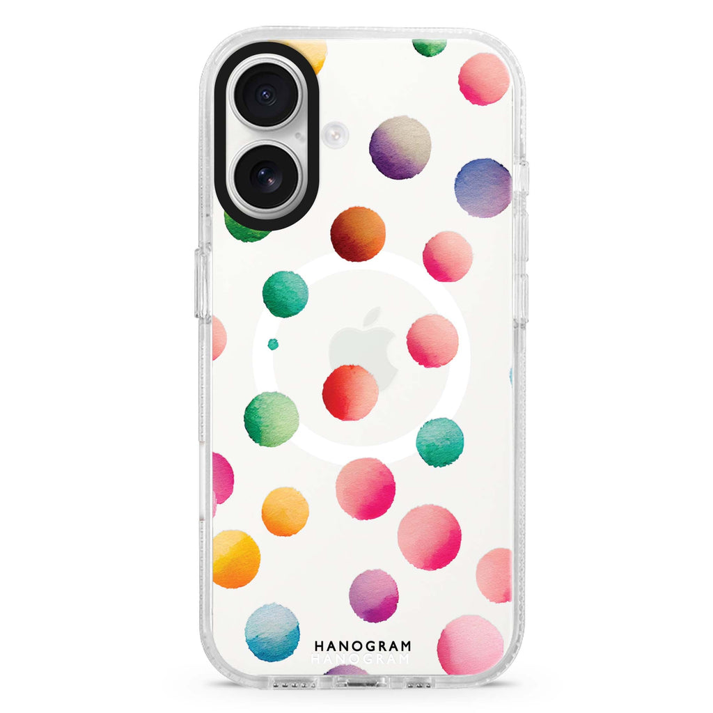 Watercolour Polka Dot Magsafe 兼容水晶透明保護殼