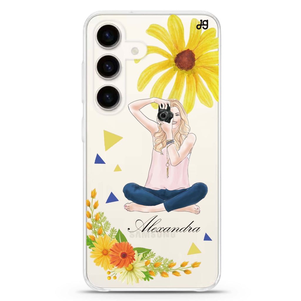 Floral Photography II Samsung Galaxy S26/S25/S24 可加名字水晶透明保護殼正面展示