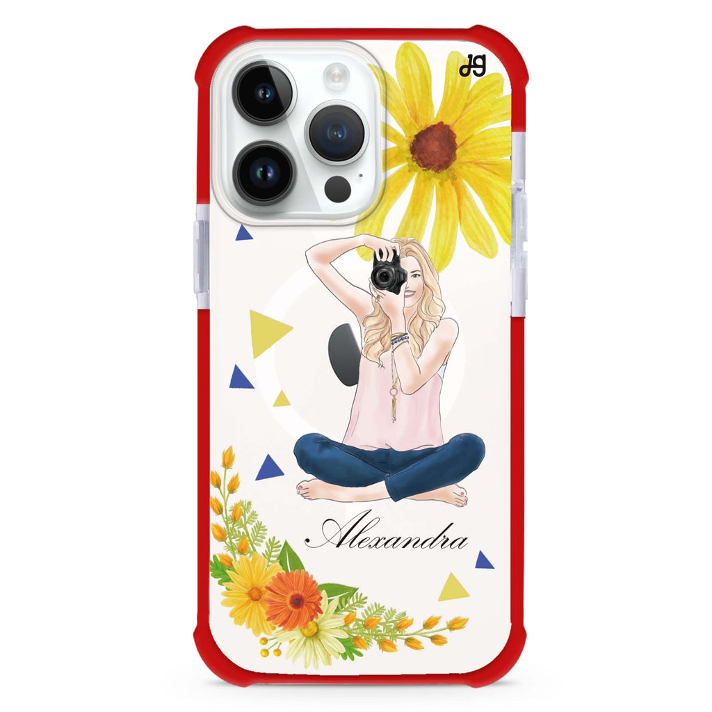 Floral Pineapple iPhone Magsafe 兼容超強防摔保護殼