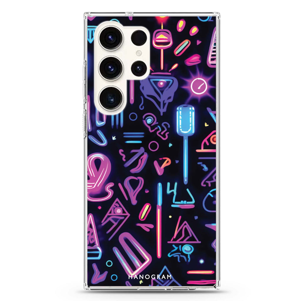 Neon Glow Samsung Galaxy Ultra 透明保護殼，適用 S26/S25/S24/S23 Ultra，圖1