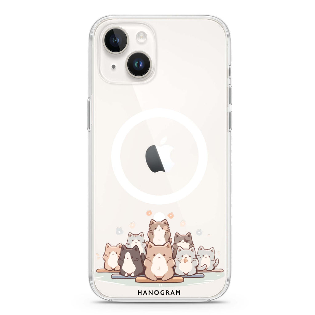 Zen Cat Calm iPhone 14 Magsafe 兼容水晶透明保護殼