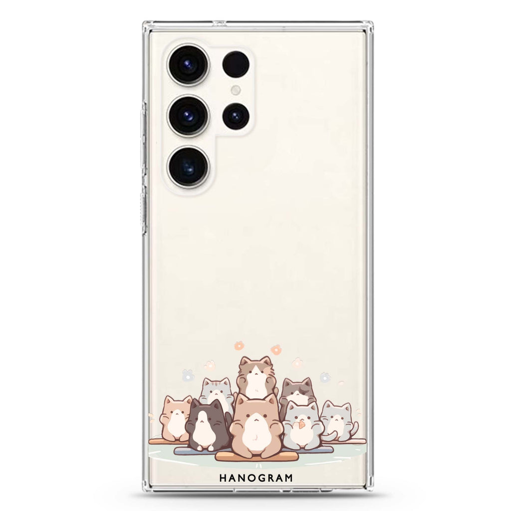 Zen Cat Calm Samsung Galaxy Ultra 透明保護殼，適用 S26/S25/S24/S23 Ultra，圖1