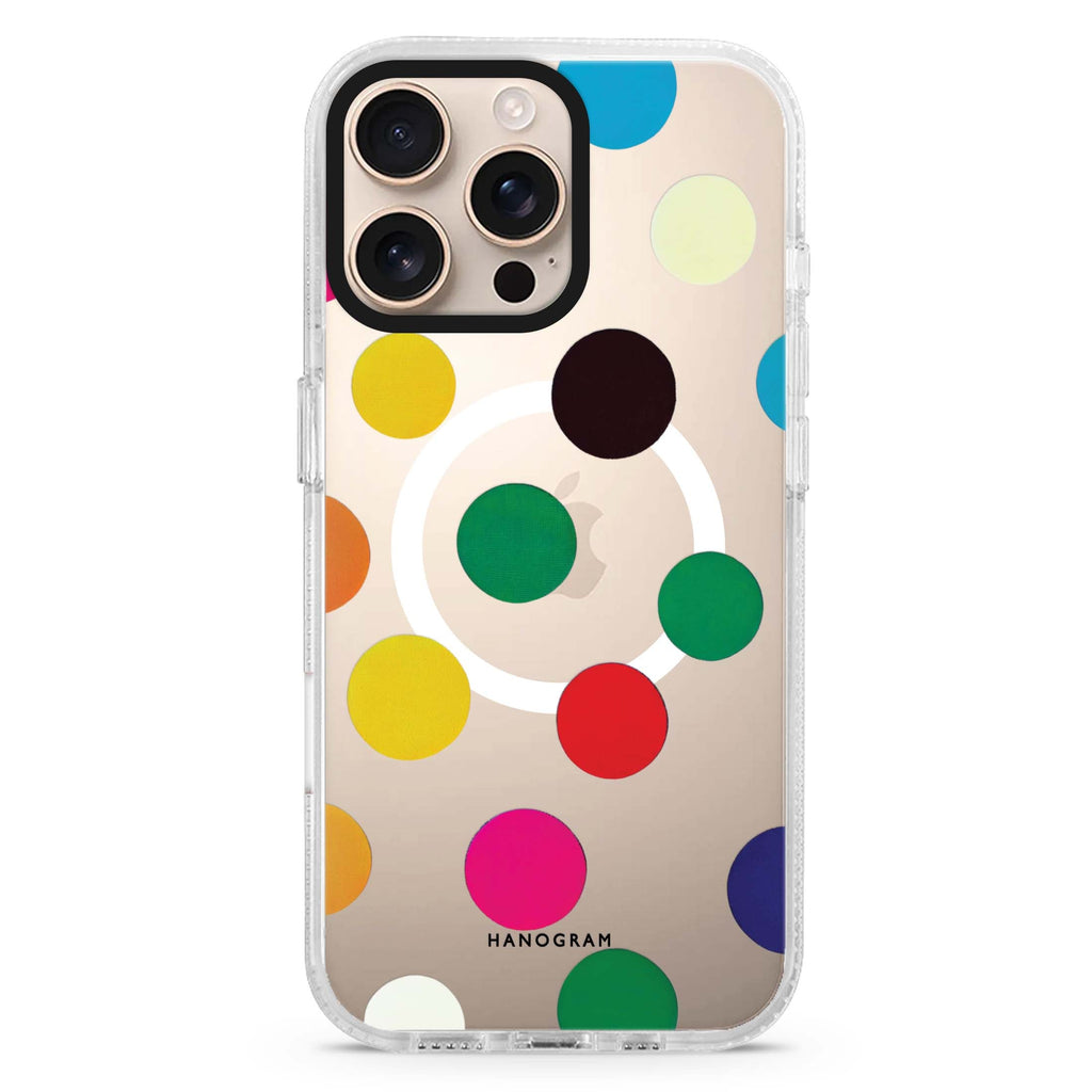 Polka Dot Pattern Magsafe 兼容水晶透明保護殼