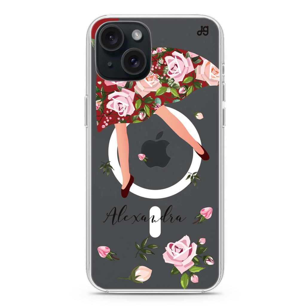 Rosy Waltz iPhone 15 Magsafe 兼容水晶透明保護殼