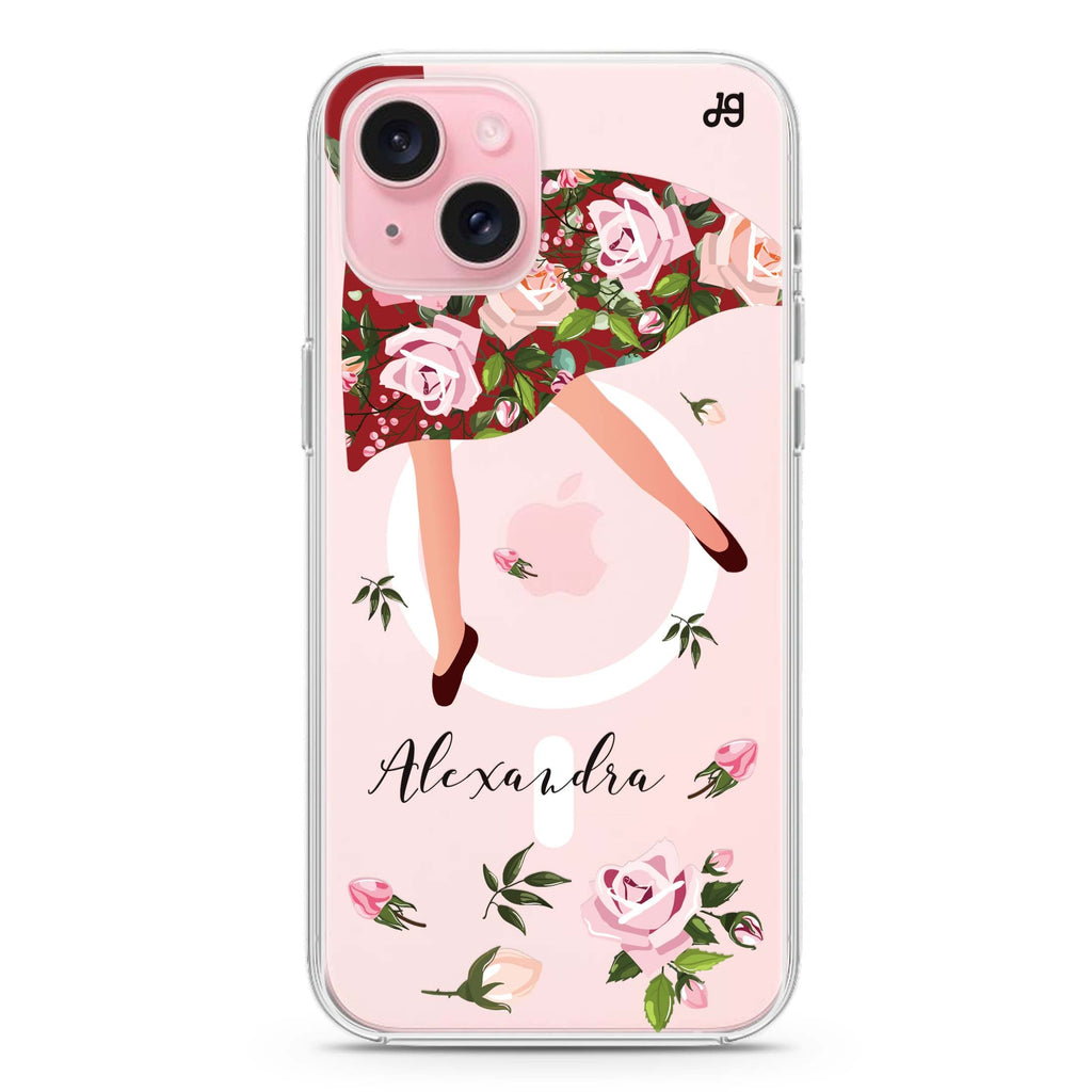 Rosy Waltz iPhone 15 Plus Magsafe 兼容水晶透明保護殼