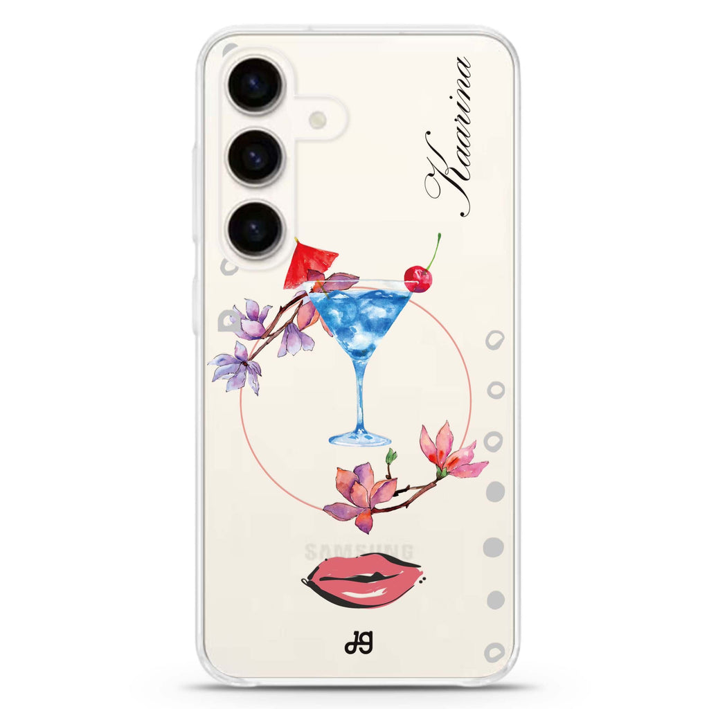 Queen's Valley Samsung Galaxy S26/S25/S24 可加名字水晶透明保護殼正面展示