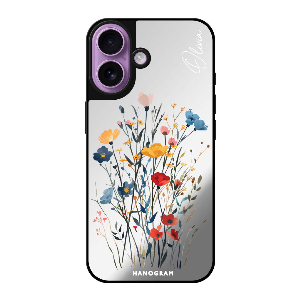 Reflective iPhone 16 Mirror Case –Garden Grace Design