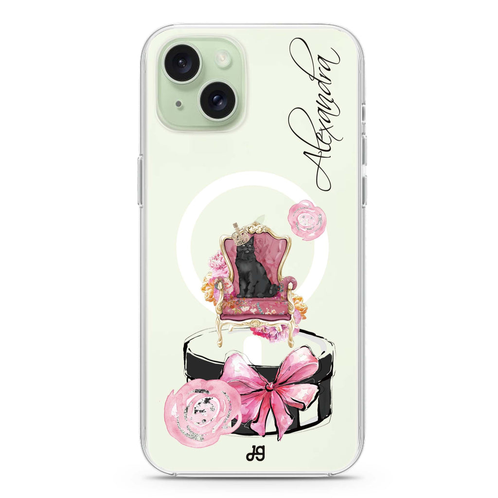 The Queen Like A Cat iPhone 15 Magsafe 兼容水晶透明保護殼