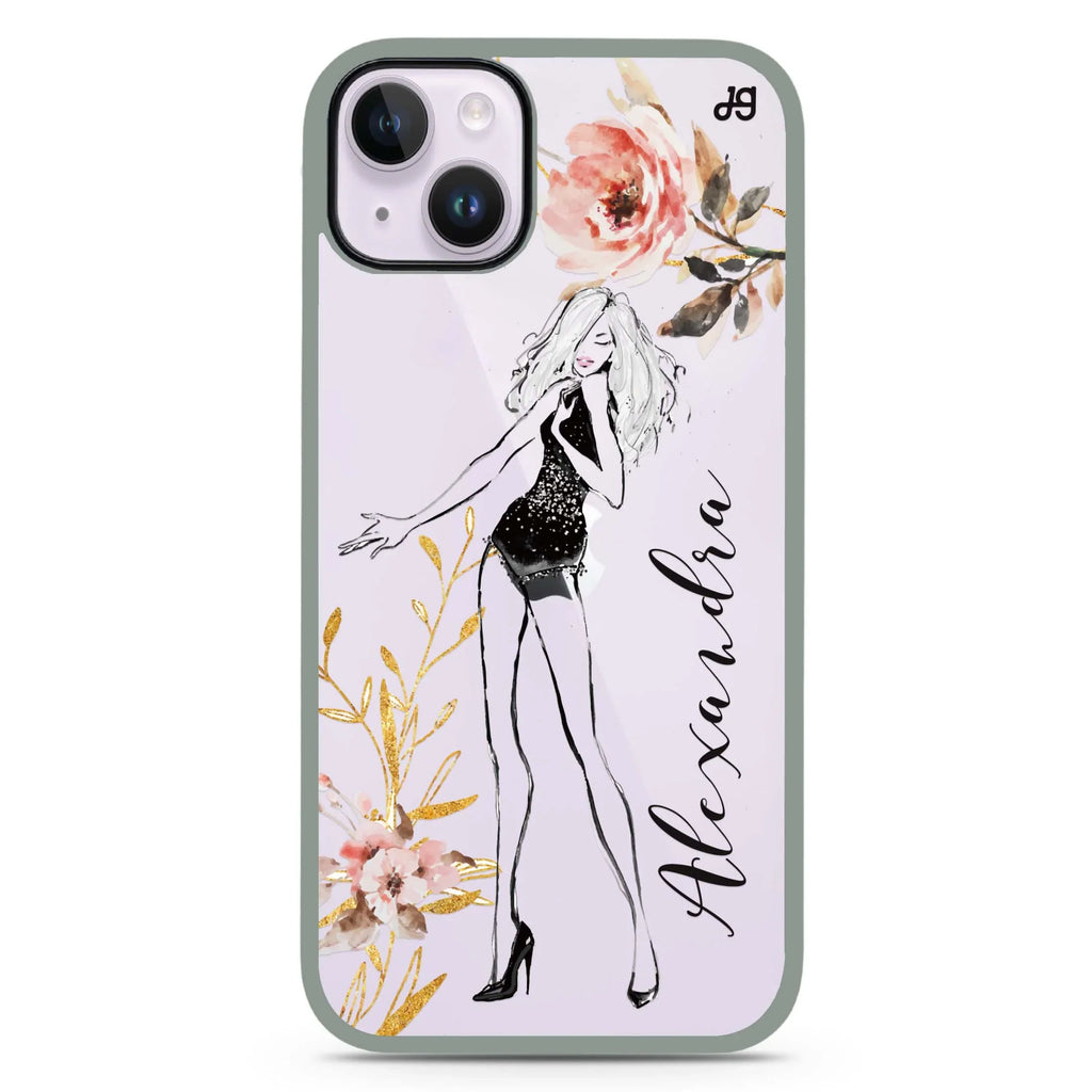 Flower Fashion V Cat iPhone 15 Plus 防衝擊保護殼