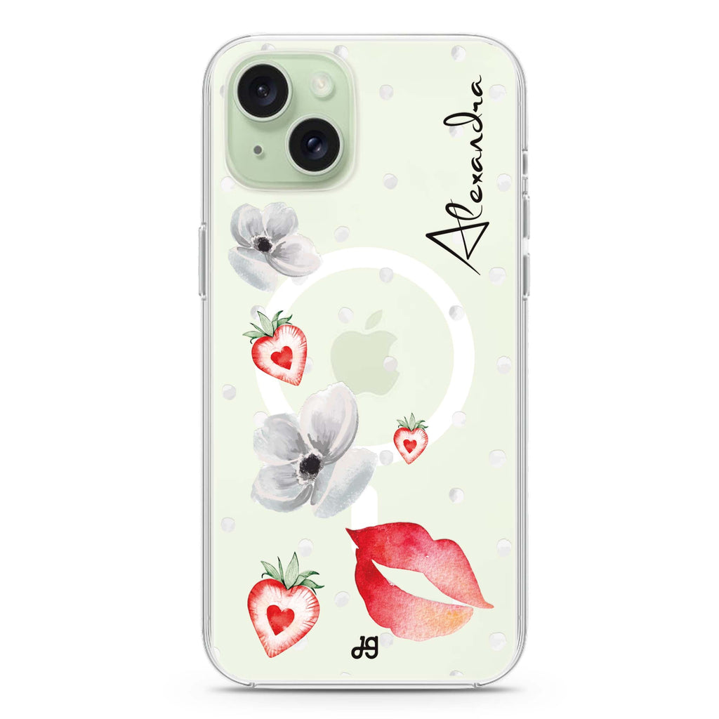 The First Date Cat iPhone 15 Plus Magsafe 兼容水晶透明保護殼