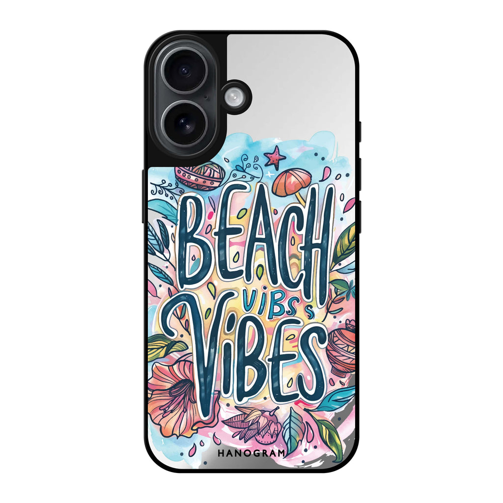 Reflective iPhone 16 Mirror Case –Tropical Escape Design