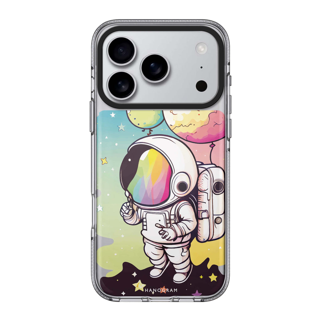 Astronauts iPhone 17 Pro Max MagSafe 水晶透明保護殼 太空人圖案設計 圖1