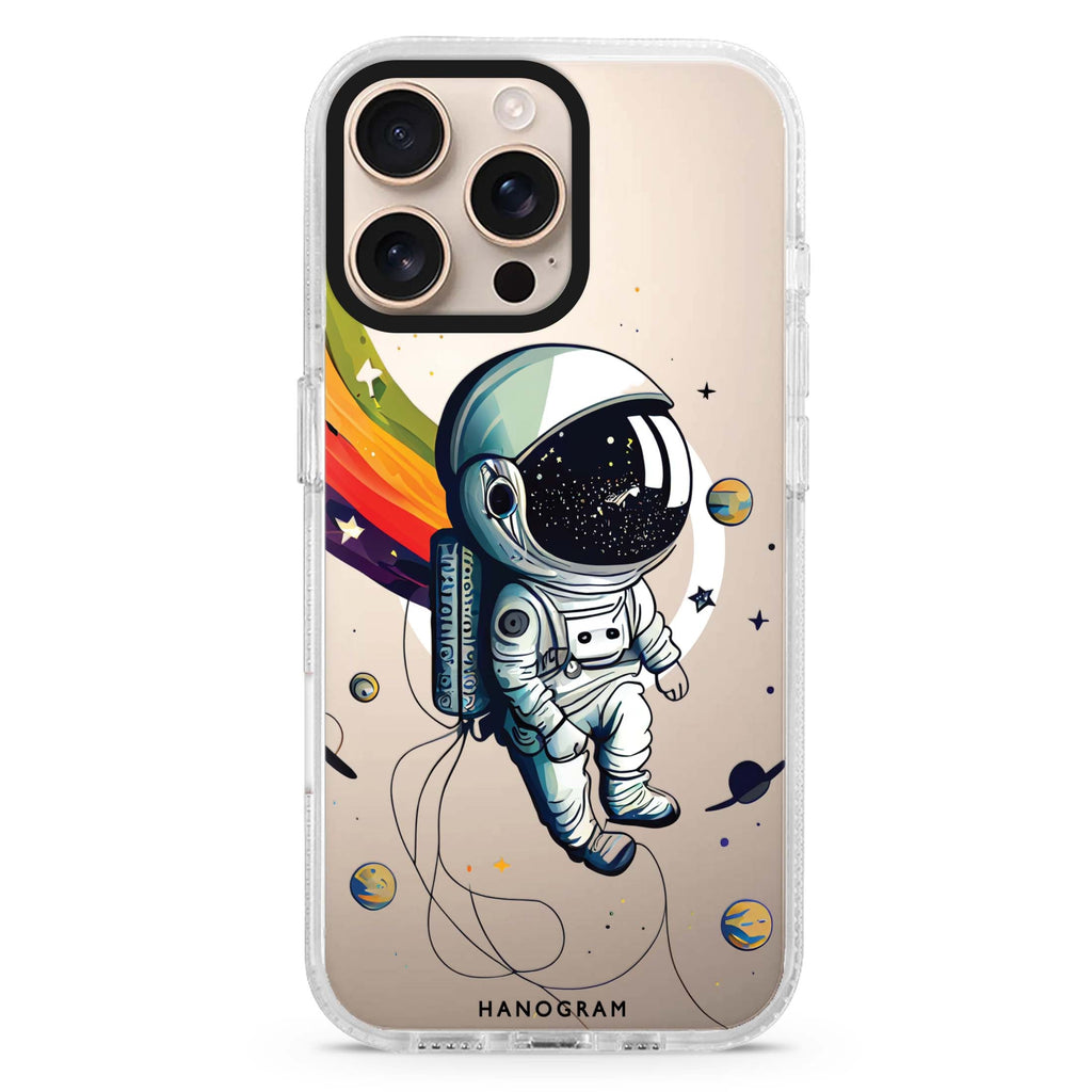 Astronaut in rainbow Magsafe 兼容水晶透明保護殼