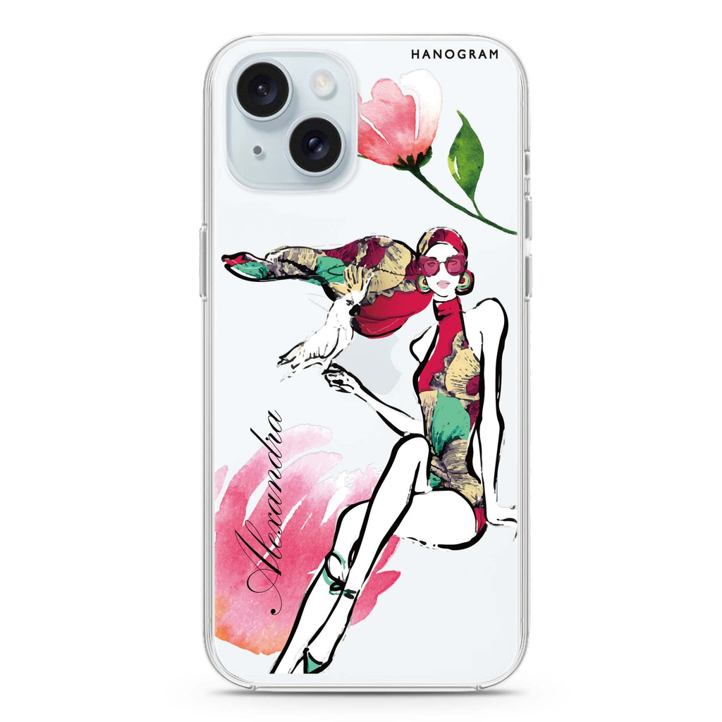 Flower Fashion VI iPhone 15 水晶透明保護殼